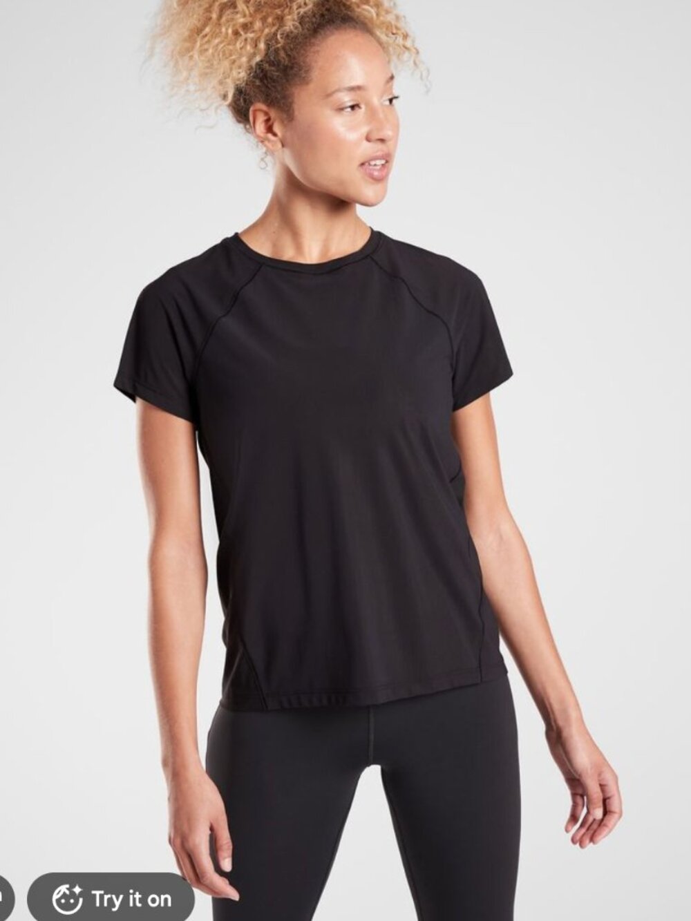 Athleta Ultimate Train Tee Black Small UPF 30+